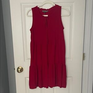Kate & Mallory Sleeveless Tiered Dress in Deep Pink